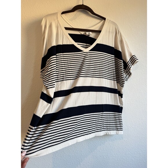 Cabi Women's Sailor Tee Shirt Black White Striped Nautical Short Sleeve Medium - Picture 3 of 9